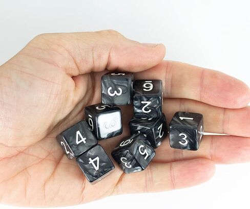 مجموعة نرد رمادية لؤلؤية D6 - "جرانيت" in Kuwait