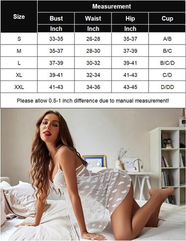 Avidlove Babydoll Lingerie Womens Sexy Chemise Sleepwear Mesh Nightdress V Neck Nighty S-XXL in Saudi Arabia