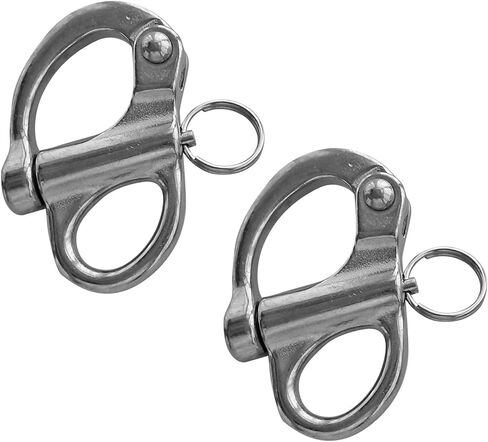 Stainless Steel 316 Pair of 1-3/8"(35MM) 2IN(52MM) 2-3/4IN(69MM) 33/4in(96mm) Fixed Bail Snap Shackle for Bracelet, Sailboat in Saudi Arabia