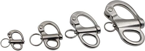 Stainless Steel 316 Pair of 1-3/8"(35MM) 2IN(52MM) 2-3/4IN(69MM) 33/4in(96mm) Fixed Bail Snap Shackle for Bracelet, Sailboat in Saudi Arabia