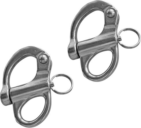 Stainless Steel 316 Pair of 1-3/8"(35MM) 2IN(52MM) 2-3/4IN(69MM) 33/4in(96mm) Fixed Bail Snap Shackle for Bracelet, Sailboat in Saudi Arabia