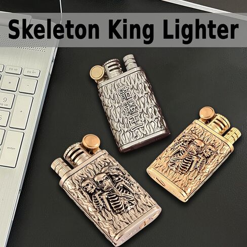 Cool Embossed Design Kerosene Wheel Lighter Refillable Eco-Friendly, Vintage Dazzling & Ultra-Cool, Unique for Men Candles Gift Camping BBQ (No Kerosene) (1#) in Saudi Arabia