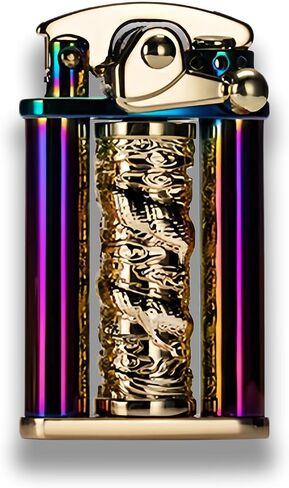 Cool Embossed Design Kerosene Wheel Lighter Refillable Eco-Friendly, Vintage Dazzling & Ultra-Cool, Unique for Men Candles Gift Camping BBQ (No Kerosene) (1#) in Saudi Arabia