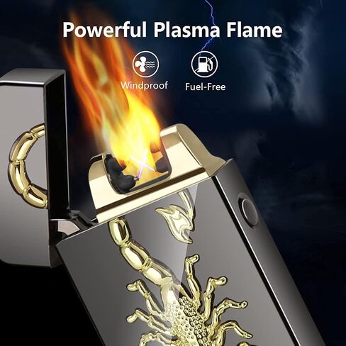 USB Rechargeable Flameless Lighters Windproof Electronic Zinc Plasma Dual Pulse Arc Lighter Eagle Lighters for Candle Camping BBQs Business Gift in Saudi Arabia
