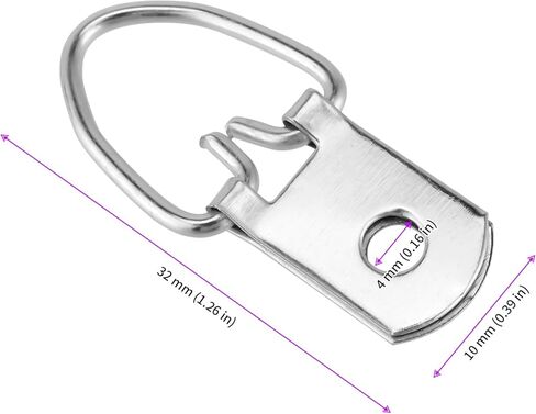 300 قطعة من أدوات تعليق الصور على شكل حرف D، شماعات صور على شكل حلقة فضية على شكل حرف D معدنية بفتحة واحدة على شكل حرف D مع مسامير للصور وإطارات الصور واللوحات المعلقة in Kuwait