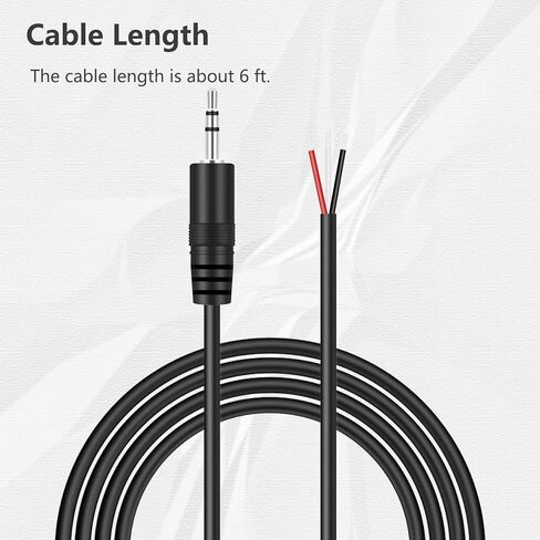 6ft 2.5mm TRS ستيريو ذكر التوصيل محول موصل إلى الأسلاك العارية مفتوحة نهاية ضفيرة كابل الصوت الحبل ل 2.5mm جاك سماعة سماعة سماعة سماعة سماعة الكاميرا معدات الصوت in Kuwait