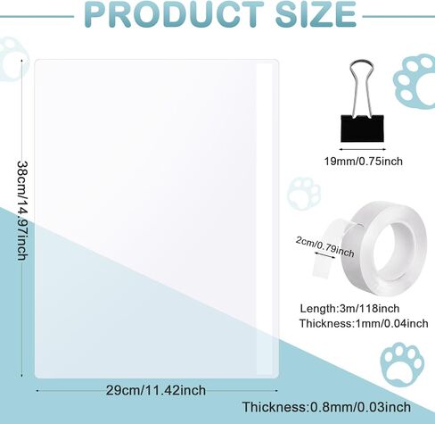 8 عبوات من دروع تبول صندوق فضلات القطط، مجموعة درع صندوق فضلات القطط سهلة التنظيف، واقي شفاف من رذاذ صندوق الفضلات لوعاء الفضلات المفتوح من الأعلى (صندوق الفضلات غير متضمن) in Kuwait