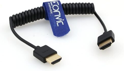 Eonvic 2.0 HDMI Coiled Cable 4K HDMI to HDMI Cable High Speed Thin HDMI Male to Male Extender Coiled Cable for Atomos Ninja V, Sony a7siii, Portkeys BM5 Monitor in Saudi Arabia