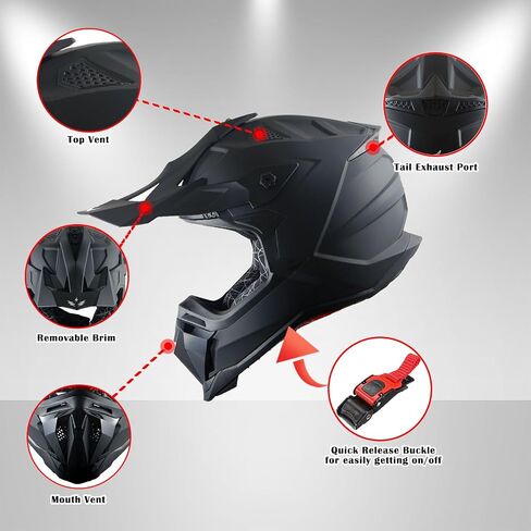 1Storm Adult Motocross Helmet ATV Dirt Bike BMX MX Downhill Mountain Helmet Track Style JH601 in Saudi Arabia