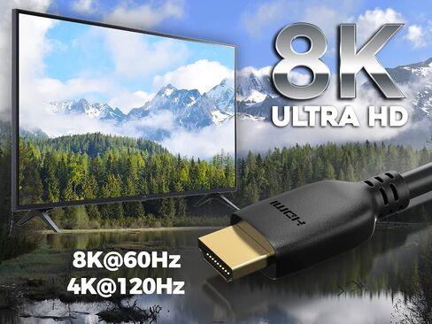 3 ft Ultra High Speed HDMI Cable 2.1, 48Gbps, 4K / 120Hz, 8K / 60Hz, Compatible with PS5 / Xbox Series X in Saudi Arabia