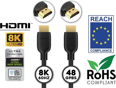 3 ft Ultra High Speed HDMI Cable 2.1, 48Gbps, 4K / 120Hz, 8K / 60Hz, Compatible with PS5 / Xbox Series X in Saudi Arabia