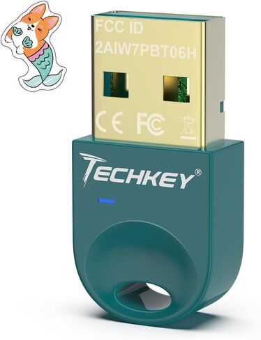 محول بلوتوث USB 5.3 لأجهزة الكمبيوتر المكتبية، قم بتوصيل وتشغيل جهاز استقبال وجهاز إرسال بلوتوث صغير V9 EDR Dongle لأجهزة الكمبيوتر المحمول بلوتوث Windows 11/10/8.1-Tiffany Green in Saudi Arabia
