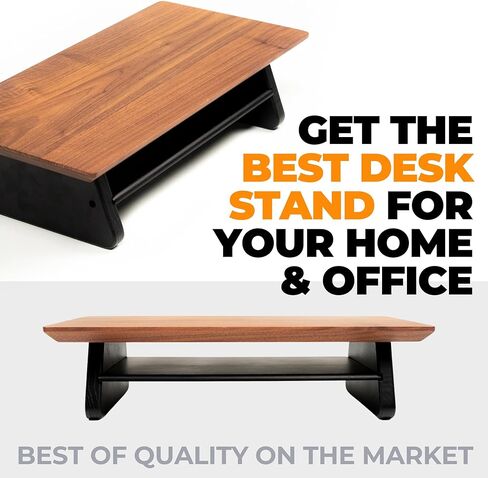 Solid Walnut Monitor Stand Riser - 18.5 x 4.5 Inches Computer Riser for Home and Offices - Easy to Assemble - Desk Stand for Laptop, Monitor, TV, PC, and Printers in Saudi Arabia