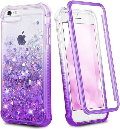 Ruky for iPhone 7 8 Case, Full Body Case for Girls Women Glitter Liquid with Built-in Screen Protector Protective Phone Case for iPhone 6/6s/7/8/SE 2020 & SE 2022, Aqua in Kuwait