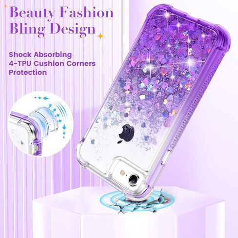 Ruky for iPhone 7 8 Case, Full Body Case for Girls Women Glitter Liquid with Built-in Screen Protector Protective Phone Case for iPhone 6/6s/7/8/SE 2020 & SE 2022, Aqua in Kuwait