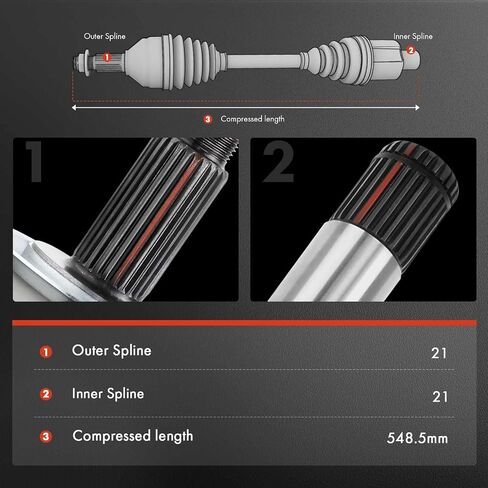 A-Premium CV Axle Shaft Assembly Compatible with Arctic Cat 400 2003-2004, 500 2003-2004, Front or Rear, Replace# 0402-907, 0502-544 in Saudi Arabia
