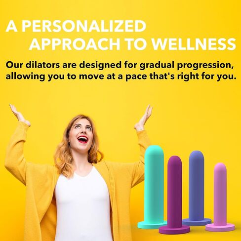 Comfort 4-Dilator Kit - Premium Soft Silicone - Pelvic Floor Muscle Dilator Exerciser Trainer Set - 4-Pack Sizes 1-4 - Glide Personal Moisturizer Included - $8 Value! in Saudi Arabia