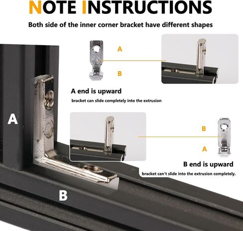 KOOTANS 20-Pack 90 Degree Angle Brackets Interior Joint Corner Bracket for European Standard 2020 Series T Slot 6mm Aluminum Extrusion Profile, with Screws and Wrench in Saudi Arabia