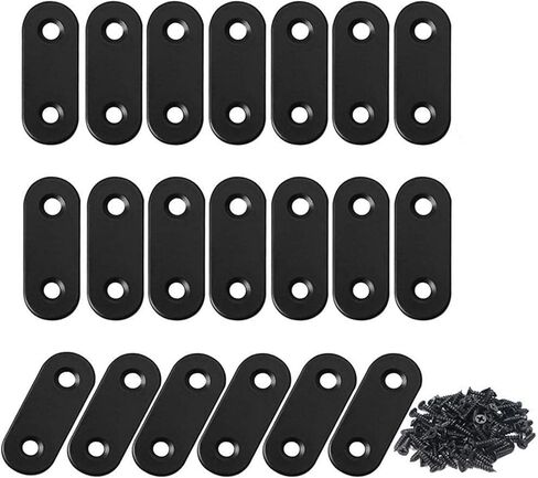 دعامة زاوية للزاوية اليمنى، 30 قطعة من دعامات المفاصل السوداء، دعامات زاوية معدنية 90 درجة مع 120 قطعة براغي (40 مم × 40 مم × 16 مم، أسود) in Kuwait