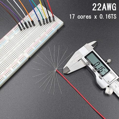 Breadboard Jumper Wires 22AWG Male to Male 120-Pack More Red and Black Jumpers 6'' Length Square Head 0.1'' 10 Colors for Raspberry Pi (15CM, M/M) in Kuwait