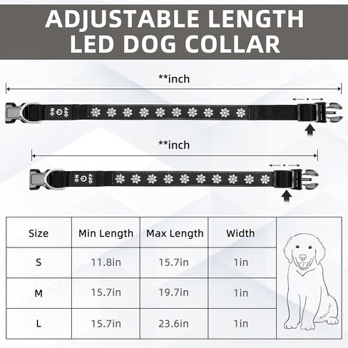 طوق فلاش LED للكلاب، 14 وضعًا لإضاءة أطواق الكلاب، أطواق للكلاب مضادة للماء قابلة لإعادة الشحن عبر USB، طوق فريد قابل للتعديل للكلاب الصغيرة والمتوسطة والكبيرة مع ألياف مزدوجة للتمرين الليلي in Kuwait