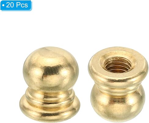 PATIKIL M4x0.7 Thread Brass Cap Nuts Knob, 20 Pack Lamp Finial Decoration Screw Caps Nut Handle Knob Decoration for Lighting Furniture Cabinet, 10mm in Saudi Arabia