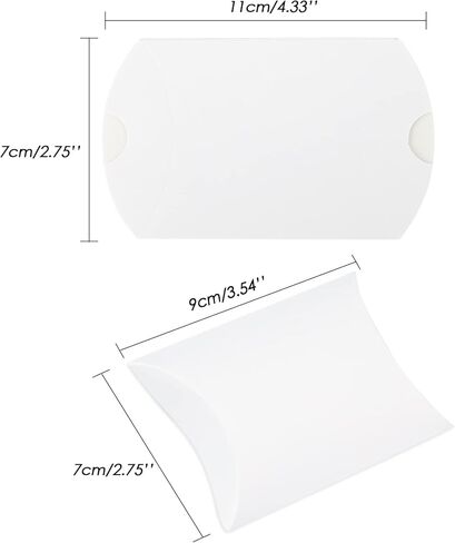100 قطعة من علب الوسائد من jijAcraft، علب هدايا صغيرة مقاس 10.16 × 7.62 سم ​​مع خيوط الجوت وملصقات شكرًا لك، صناديق هدايا من ورق الكرافت لعيد الميلاد، وحفلات أعياد الميلاد، والزفاف، والحلوى، والصابون، وحرف المجوهرات in Kuwait
