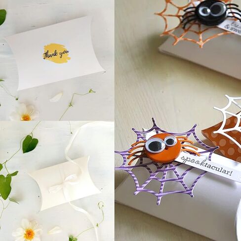 100 قطعة من علب الوسائد من jijAcraft، علب هدايا صغيرة مقاس 10.16 × 7.62 سم ​​مع خيوط الجوت وملصقات شكرًا لك، صناديق هدايا من ورق الكرافت لعيد الميلاد، وحفلات أعياد الميلاد، والزفاف، والحلوى، والصابون، وحرف المجوهرات in Kuwait