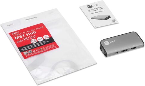 موزع SIIG USB-C MST مع PD 3.0، USB-C إلى DP/HDMI/VGA، مخرج فيديو فردي 4K30+Dual 1080p أو ثلاثي 1080p، PD 100W، لأجهزة الكمبيوتر المحمولة التي تعمل بنظام Windows وChromebook (وضع DP Alt) وليس لنظام التشغيل Mac OS (CB) -TC0G11-S1) in Saudi Arabia