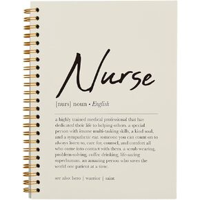 Tizzer Nurse Definition Teal Green Lined Hardcover College Ruled Spiral Notebook Journal for Work Notes Journaling 5.5×8.3 Inch,Nurse Appreciation Gifts,Nursing Student Graduation Gifts (Pink)
