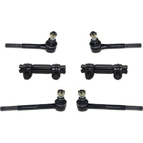 PartsW - 6 Pc Steering Kit For Chevrolet C10 1975-1986/ C20 1975-1986/ C30 1975-1986 + More/Front LH RH Adjusting Sleeves Outer Inner Tie Rod Ends