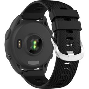 Compatible with Garmin Forerunner 265S Replacement Band, 18mm Replacement Silicone Wrist Strap Bracelet Band, Soft And Durable(Black)