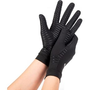 Copper Compression Gloves for Women Men, Full Finger Breathable & Moisture Wicking Arthritis Compression Gloves