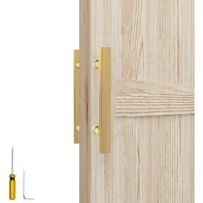 12 inch Stainless Steel Door Handle Double Sided, Pull Push Sliding Barn Door Handle, Commercial H Shape Glass Shower Door Pull Handles, Titanium Gold