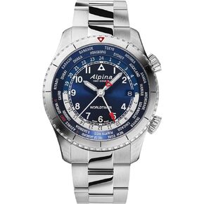 ALPINA Men's Swiss Startimer Worldtimer Quartz Watch, Stainless Steel, GMT, Sapphire Crystal