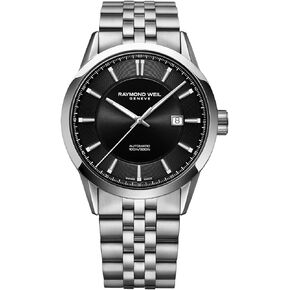 RAYMOND WEIL Freelancer Men's Automatic Watch, Black Dial, Stainless Steel, 42 mm, (2731-ST-20001)