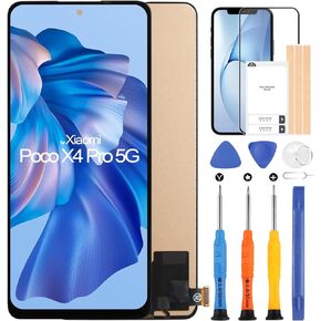 LCD Screen Replacement for Xiaomi Poco X4 Pro 5G LCD Display 2201116PG 6.67" Touch Screen Digitizer Assembly with Repair Kits