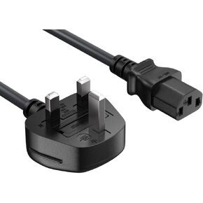 European Power Cord - 3 Pin Connector for Computers, TVs, Monitors, & More, (CEE 7/7 to IEC320 C13) (EU Europe)
