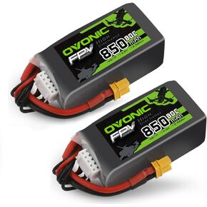 OVONIC 80C 4S 850mAh Lipo Battery 14.8V with XT30 Plug for Cinewhoops 2pcs