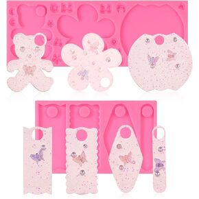 2pcs Name Plate Resin Molds Silicone Compatible with Stanley 40oz Tumbler Lid, Name Tag Molds for Epoxy Resin Personalized Silicone Name Tag Molds for Stanley Tumbler Cup Accessories(Pink)