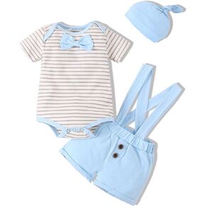 VINUOKER Baby Boy Outfits Baby Boy Summer Clothes Infant Boy Suspender Outfit Sets