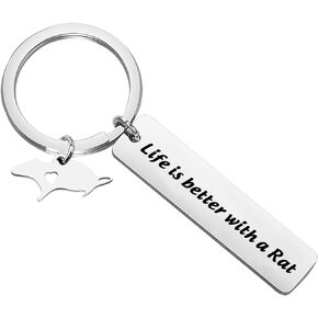 Rat Keychain Rat Lover Gift Life Is Better With A Rat Mouse Jewelry Pet Rodent Owner Gift