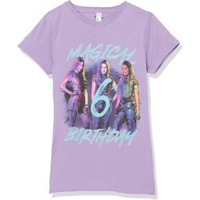 Disney Little, Big Descendants 3 Magical 6th Birthday Girls Short Sleeve Tee Shirt