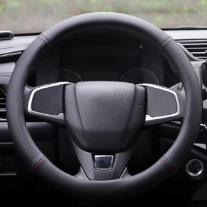 Car Steering Wheel Cover for Jeep Wrangler JL JK Gladiator Renegade Compass Grand Cherokee/Cherokee Patriot 4XE Rubicon Sahara JKU Mojave X Sport S TJ XJ Accessories, 2024 Leather Color