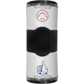 Dual Message Round Stamp, Thumbs Up/Smiley, 5/8" Impression, Red and Blue (032934)