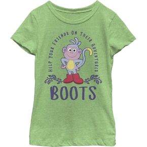 Nickelodeon Dora The Explorer Boots Help and Encourage Girls Short Sleeve Tee Shirt
