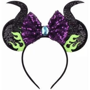 Mouse Deluxe Ears Headband Maleficent Halloween Headband For Halloween Costume Cosplay Party Hair Accessories (02)