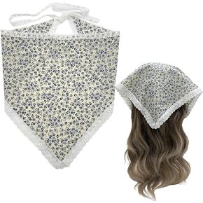 Floral Bandanas Headband for Women Cotton Boho Hair Scarf Cute Hair Bandanas Lace Head Kerchief