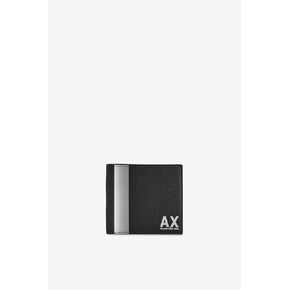 A | X ARMANI EXCHANGE Color Block AX Billfold Credit Card Wallet, Nero