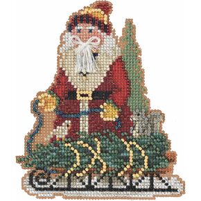 Mill Hill Norway Spruce Santa Beaded Counted Cross Stitch Ornament Kit 2022 Timberline Santas MH202233